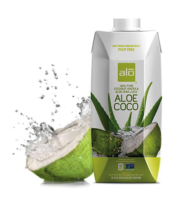 alo drink 100% pure coconut water with real aloe vera juice