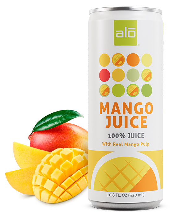ALO Mango Juice 100% juice with real mango pulp in aluminum can
