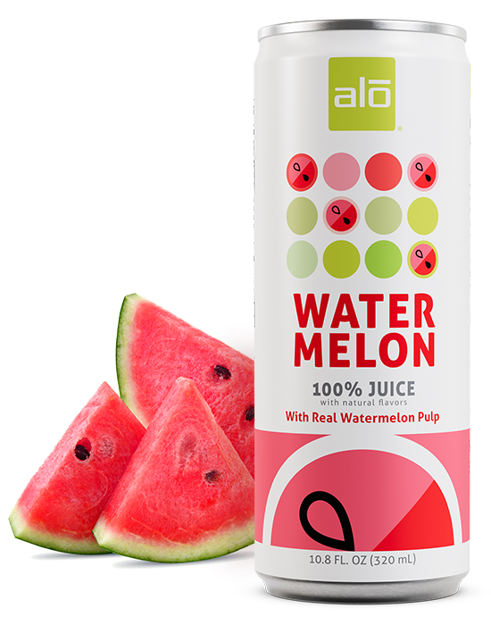 ALO Watermelon Juice 100% juice with real watermelon pulp in aluminum can