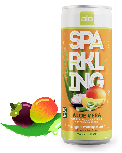 ALO Sparkling Mango and Mangosteen Aloe Vera Juice Drink