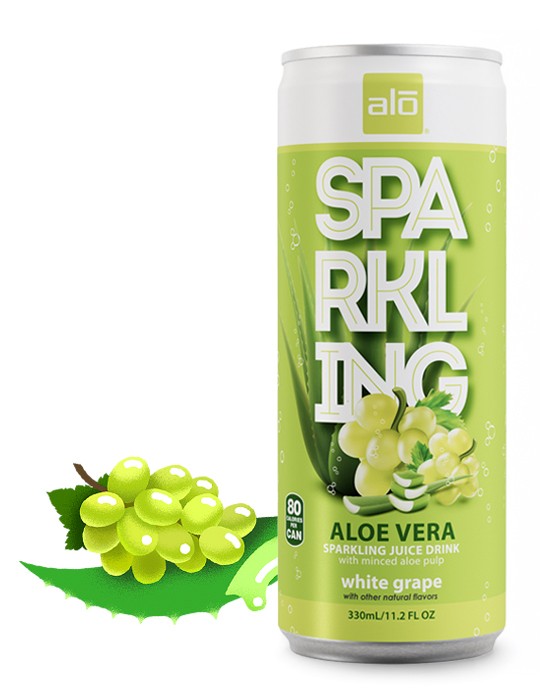 ALO Sprakling White Grape Flavor Aloe Vera Juice Drink