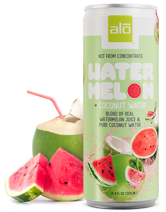 ALO Watermelon Juice and Pure Coconut Water 100% juice in aluminum can