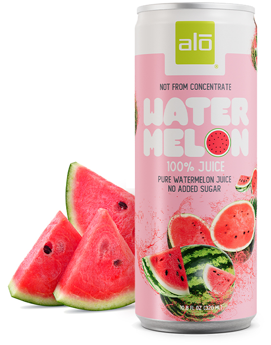 ALO Watermelon Juice 100% juice with no sugar added in aluminum can